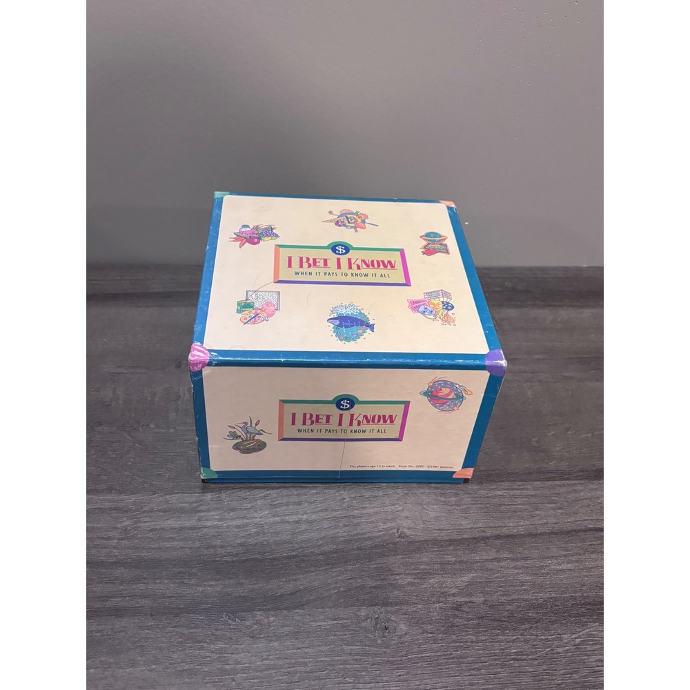 Vintage 1987 I Bet I Know Trivia Board Game  Janecor 80s Party Game Complete